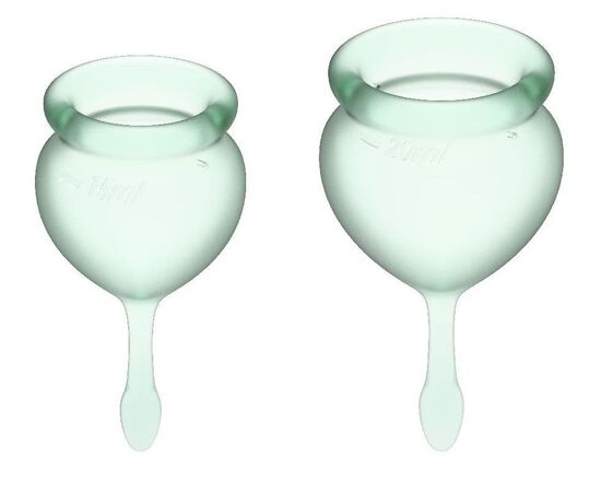 Набор менструальных чаш Satisfyer Feel good Menstrual Cup, Цвет: зеленый, фото 