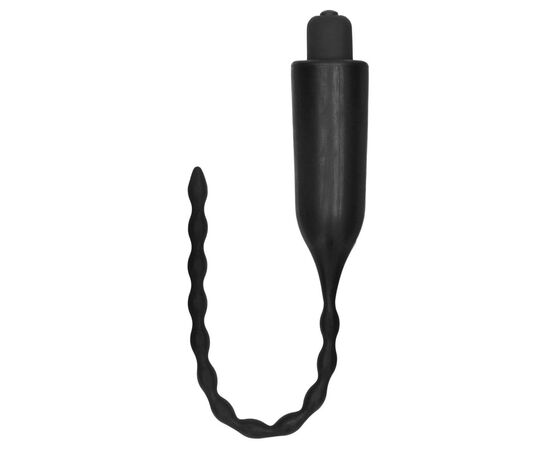 Черный стимулятор уретры с вибрацией и электростимуляцией Urethral Sounding Plug, фото 
