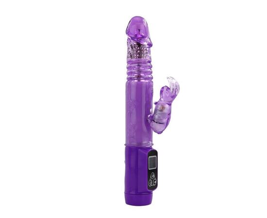 Фиолетовый вибратор Up and Down Love Doudse с ротацией - 22,4 см., фото 