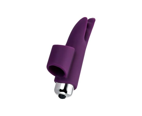 Фиолетовая вибронасадка на палец JOS Tessy - 9,5 см., фото 