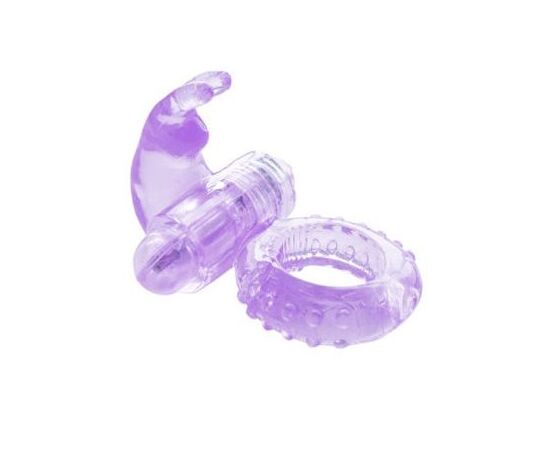 Фиолетовое вибрирующее кольцо с зайчиком, фото 