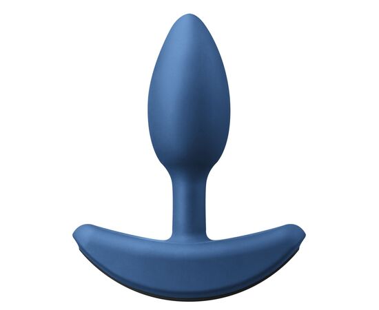 Средняя голубая анальная вибропробка Heavyweight Plug Medium - 12 см., фото 