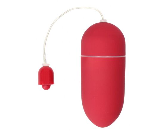 Красное гладкое виброяйцо Vibrating Egg - 8 см., фото 