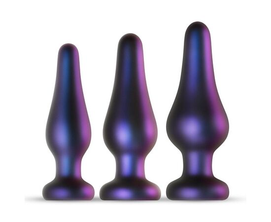 Набор из 3 фиолетовых анальных пробок Comets Butt Plug Set, фото 