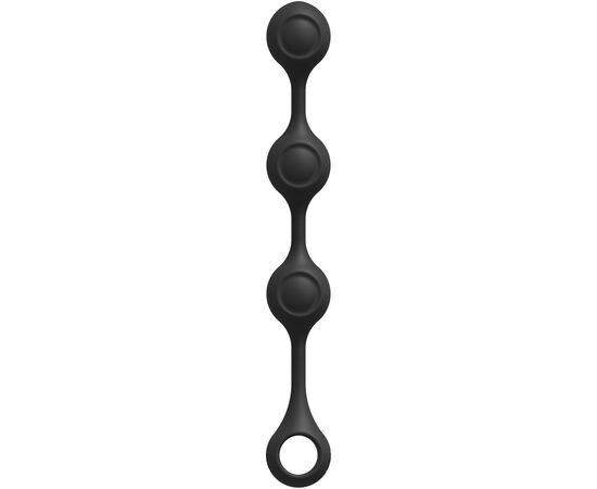 Черные утяжеленные анальные шарики Anal Essentials Weighted Silicone Anal Balls - 34,3 см., фото 