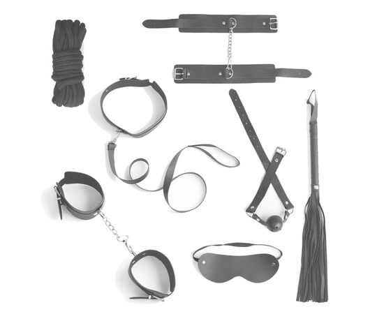 Черный эротический набор из 8 предметов, фото 