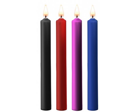 Набор из 4 разноцветных восковых свечей Teasing Wax Candles Large, фото 