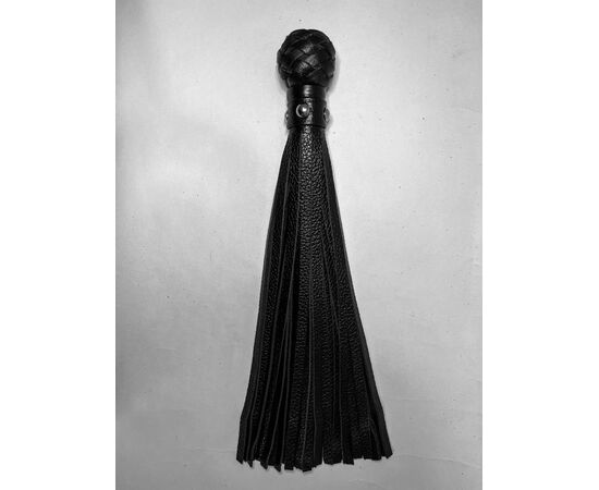 Генитальная кожаная плеть - 30 см., Цвет: черный, фото 