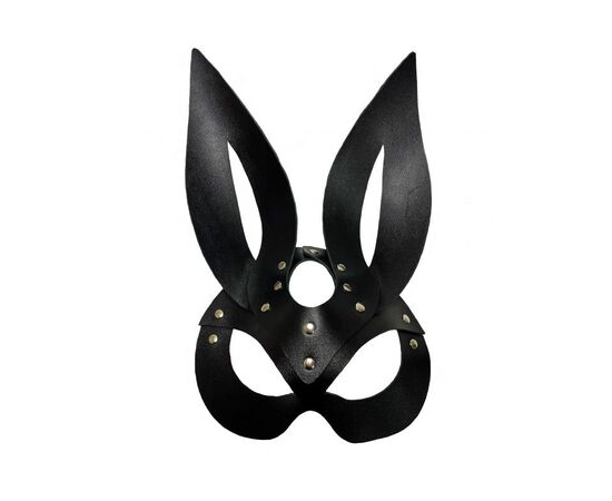 Черная кожаная маска зайки Miss Bunny, фото 