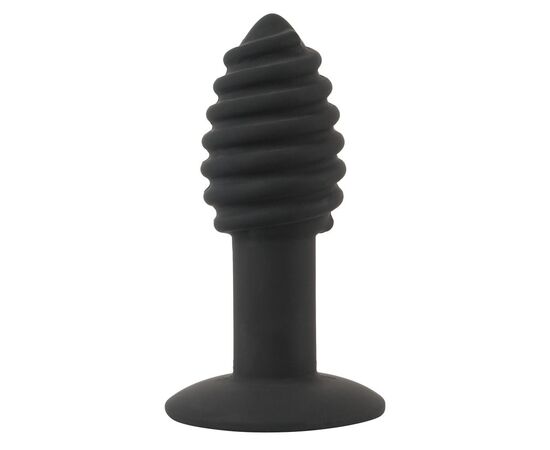 Черная анальная вибропробка Twist Butt Plug - 10,7 см., фото 
