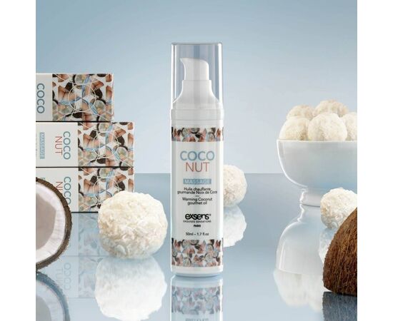 Разогревающее массажное масло с ароматом кокоса Gourmet Coconut - 50 мл., фото 
