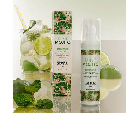Разогревающее массажное масло с ароматом мохито Gourmet Mint Mojito - 50 мл., фото 