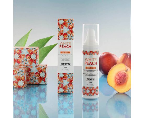 Разогревающее массажное масло Gourmet White Peach Organic с органическими ингредиентами - 50 мл., фото 