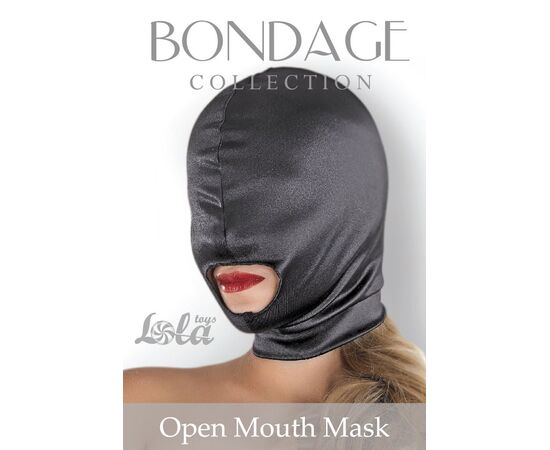 Чёрная шлем-маска Open Mouth Mask с вырезом для рта, фото 