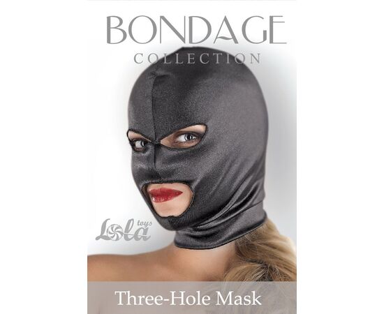 Чёрная маска-шлем Three-Hole Mask с вырезами для глаз и рта, фото 
