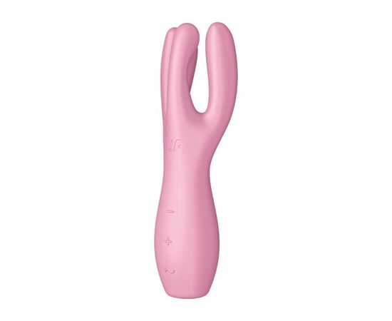 Розовый клиторальный вибромассажер Threesome 3, фото 