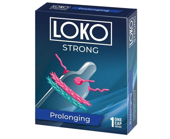 Стимулирующая насадка на пенис LOKO STRONG с продлевающим эффектом, фото 
