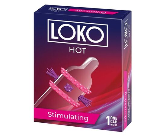 Стимулирующая насадка на пенис LOKO HOT с возбуждающим эффектом, фото 