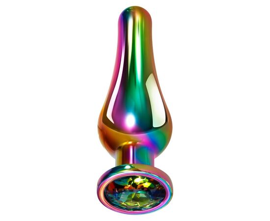 Радужная металлическая пробка Rainbow Metal Plug Medium - 11,1 см., Длина: 11.10, Цвет: разноцветный, фото 