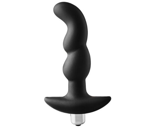Черная вибропробка для простаты FantASStic Vibrating Prostate Plug - 14,5 см., фото 
