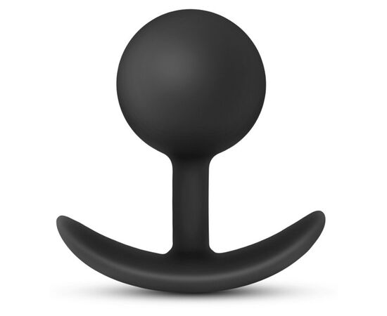 Черная анальная пробка Silicone Vibra Plug - 8,9 см., фото 