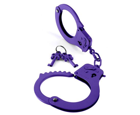 Металлические фиолетовые наручники, фото 