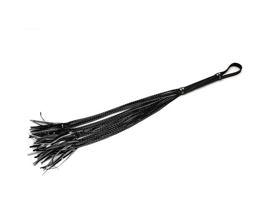 Чёрная плеть с лаковыми хвостиками - 79 см., фото 