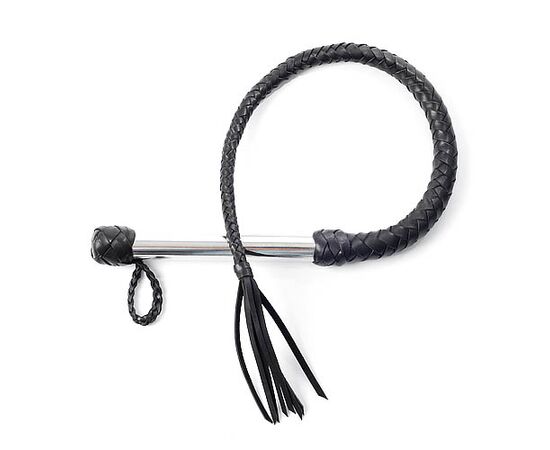 Чёрная плеть с хромированной ручкой - 70 см., фото 