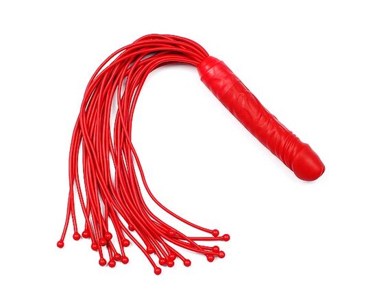Красная плеть с ручкой-фаллосом - 55 см., фото 