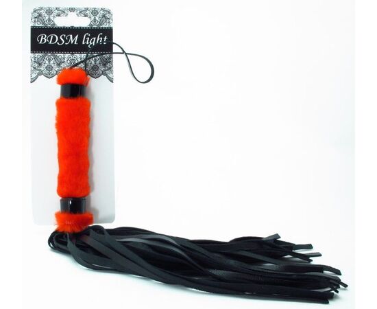 Нежная плеть с красным мехом BDSM Light - 43 см., фото 