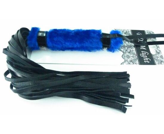 Нежная плеть с синим мехом BDSM Light - 43 см., фото 