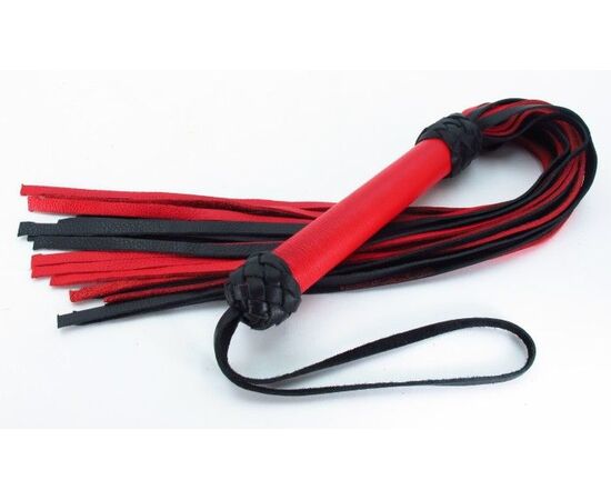 Черно-красная плеть с красной ручкой "Турецкие головы" - 57 см., фото 