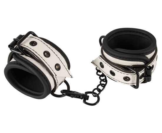 Черно-белые наручники на цепочке, фото 