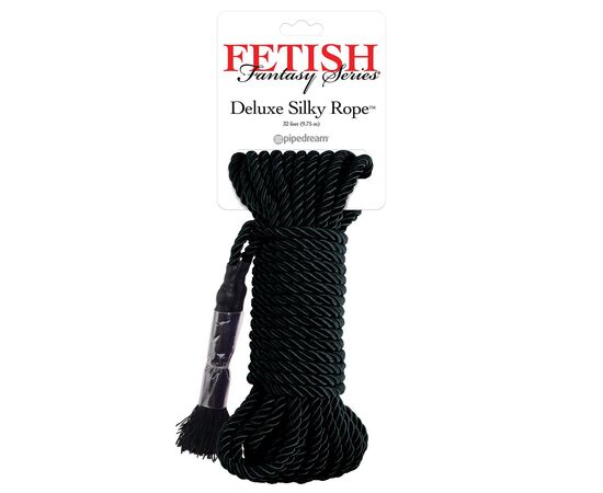 Черная веревка для фиксации Deluxe Silky Rope - 9,75 м., фото 