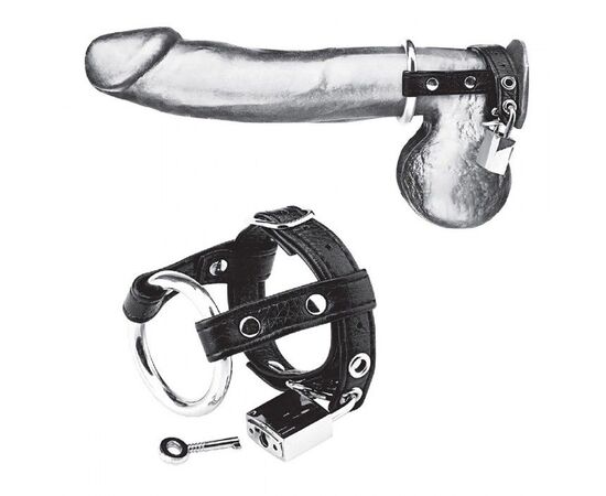 Утяжка на пенис на замочке Duo Cock And Ball Lock, фото 